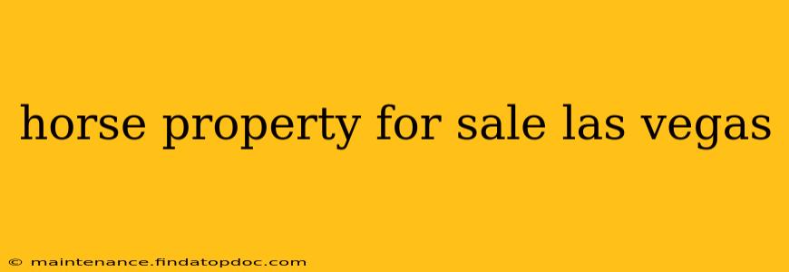 horse property for sale las vegas