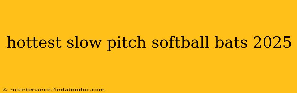 hottest slow pitch softball bats 2025