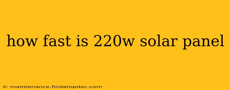 how fast is 220w solar panel