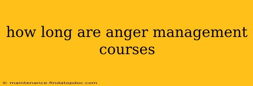 how long are anger management courses