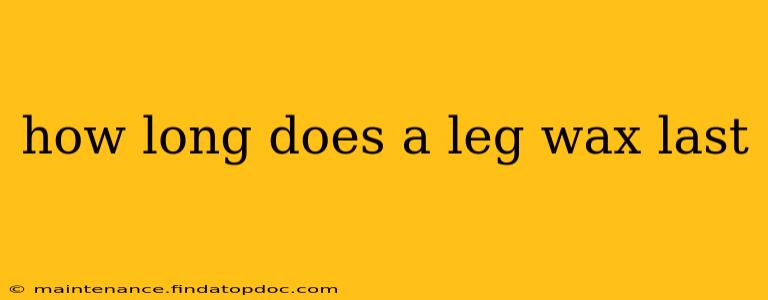 how long does a leg wax last
