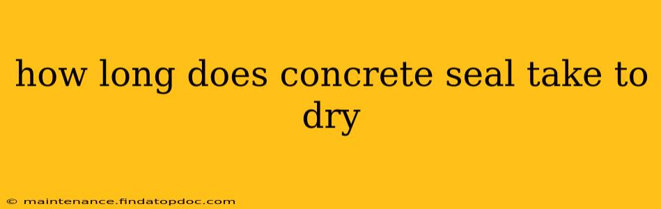 how long does concrete seal take to dry