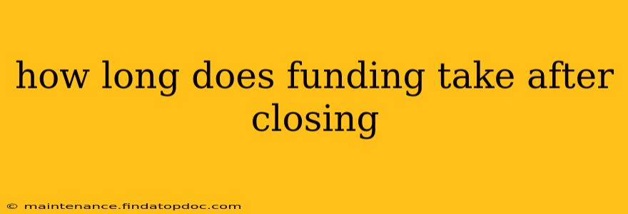 how long does funding take after closing