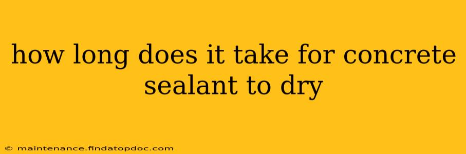 how long does it take for concrete sealant to dry