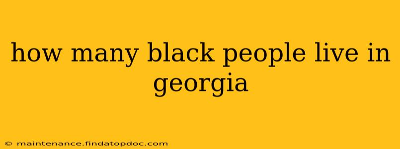 how many black people live in georgia