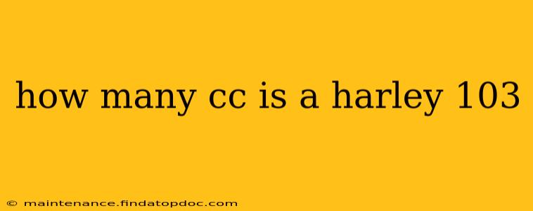 how many cc is a harley 103