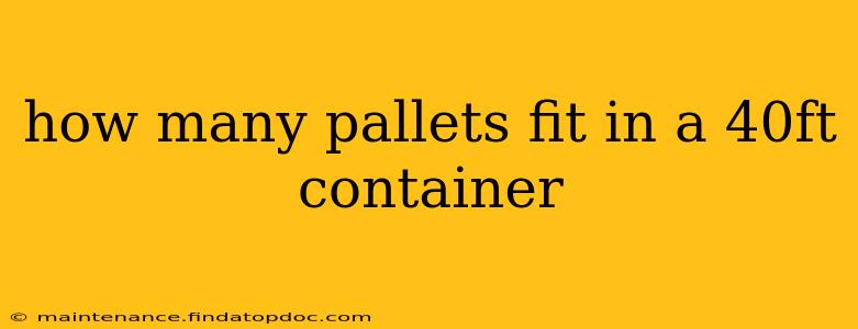 how many pallets fit in a 40ft container