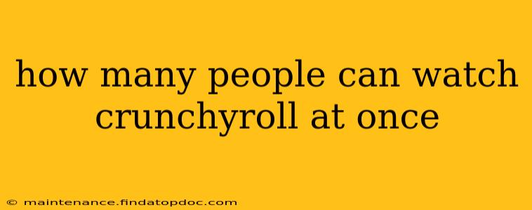how many people can watch crunchyroll at once