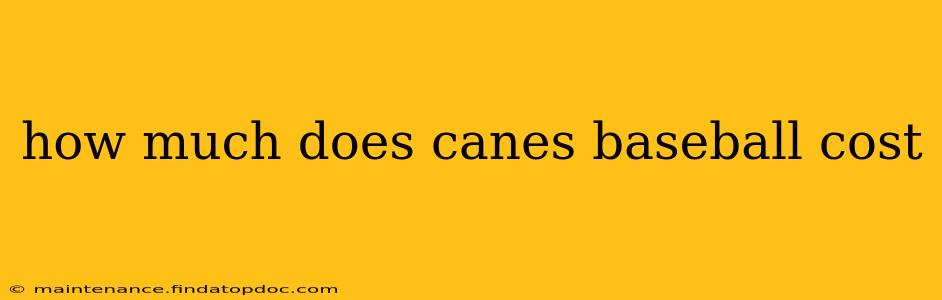 how much does canes baseball cost