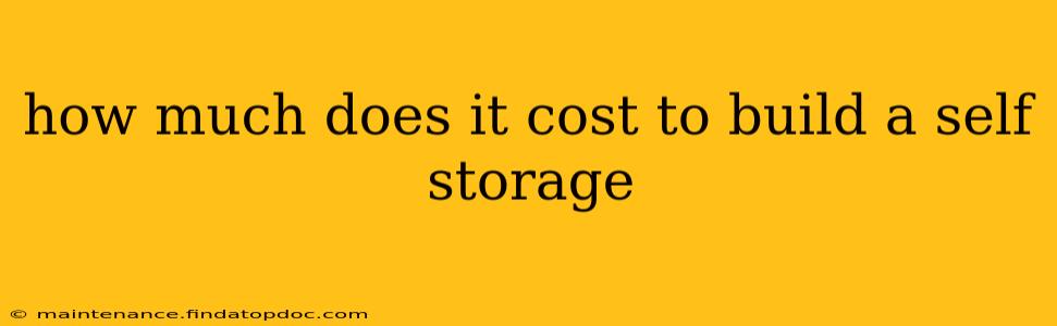 how much does it cost to build a self storage