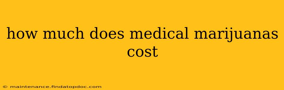 how much does medical marijuanas cost