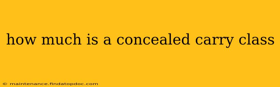 how much is a concealed carry class