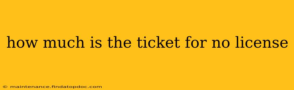 how much is the ticket for no license