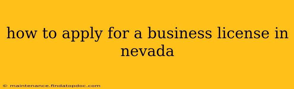 how to apply for a business license in nevada