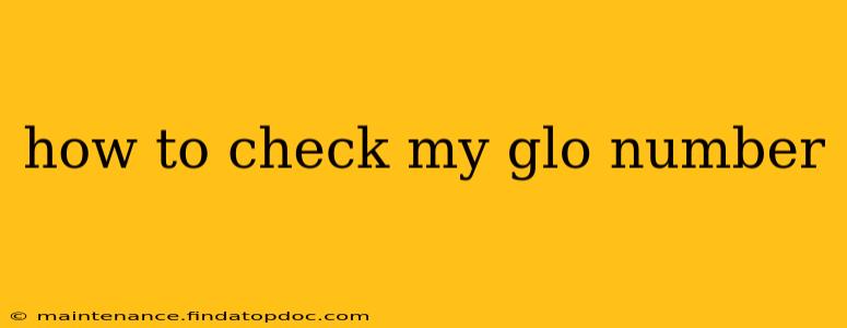 how to check my glo number