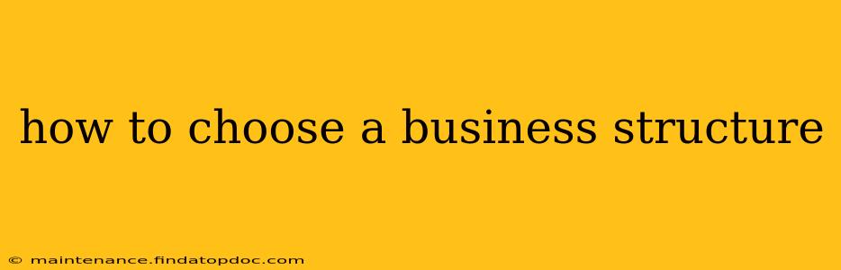 how to choose a business structure