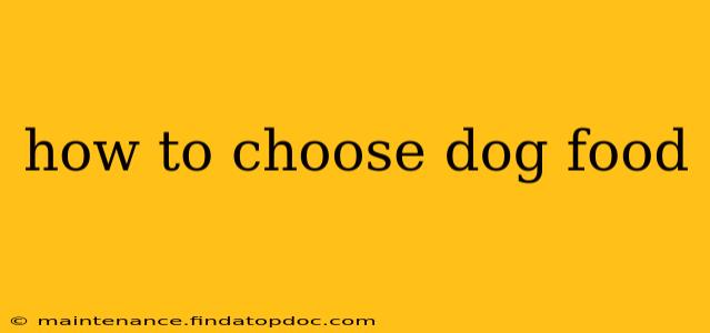how to choose dog food