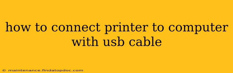 how to connect printer to computer with usb cable