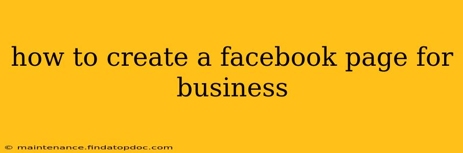 how to create a facebook page for business