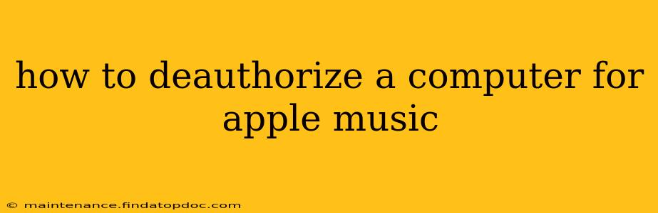 how to deauthorize a computer for apple music