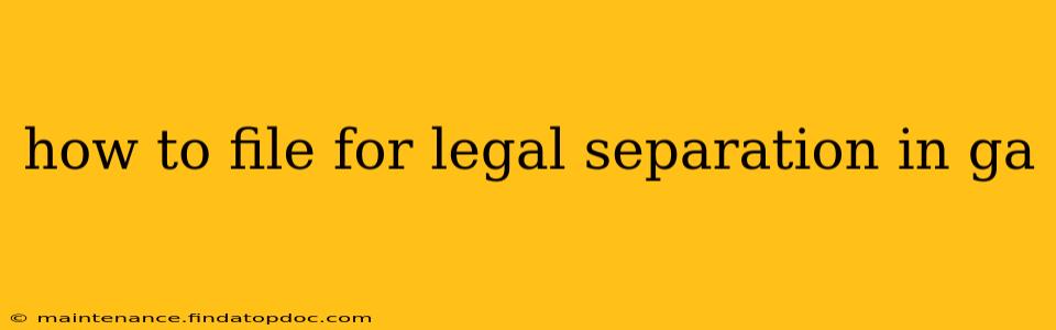 how to file for legal separation in ga