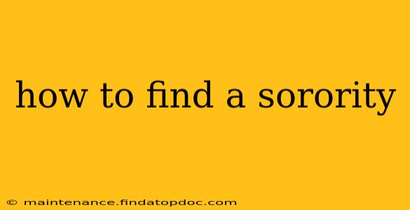 how to find a sorority