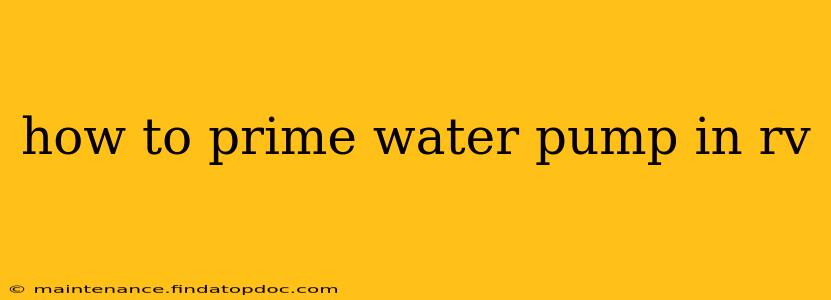 how to prime water pump in rv