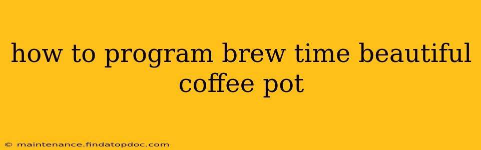 how to program brew time beautiful coffee pot