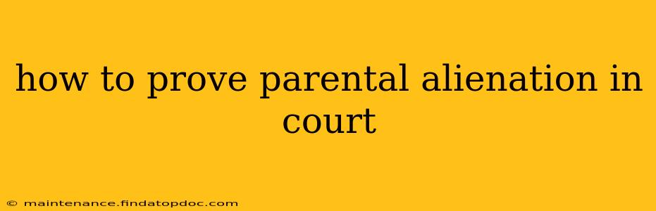 how to prove parental alienation in court