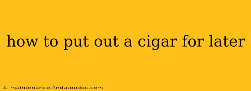 how to put out a cigar for later