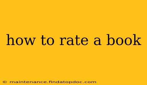 how to rate a book
