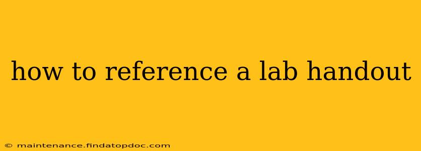 how to reference a lab handout