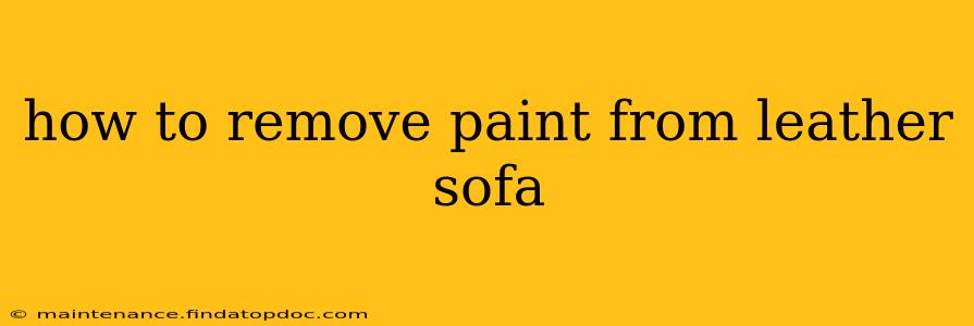 how to remove paint from leather sofa