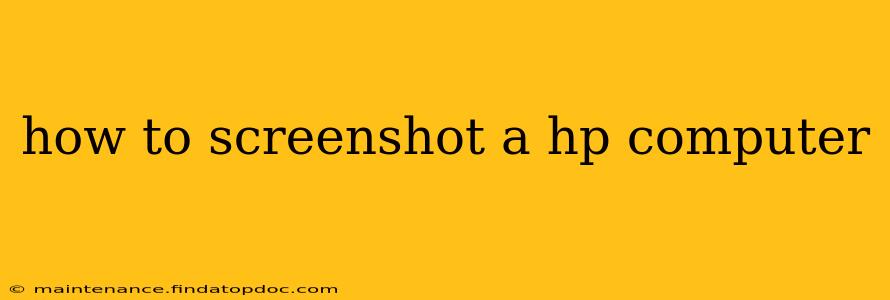 how to screenshot a hp computer
