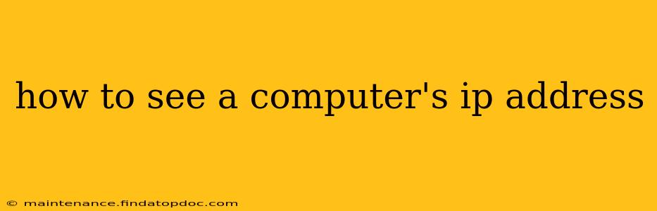 how to see a computer's ip address