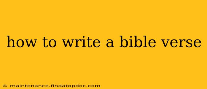 how to write a bible verse