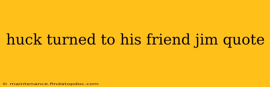 huck turned to his friend jim quote
