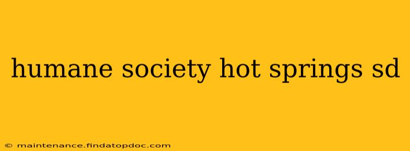humane society hot springs sd