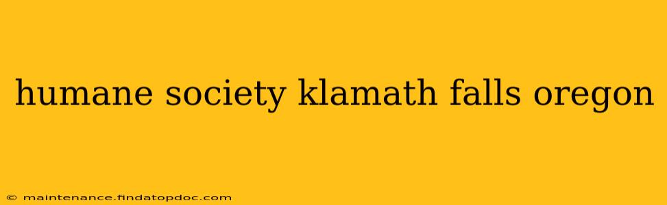humane society klamath falls oregon