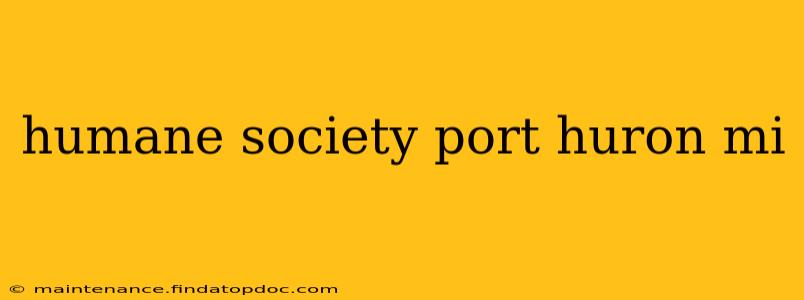 humane society port huron mi