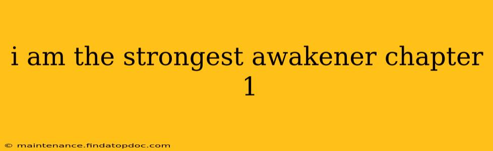 i am the strongest awakener chapter 1