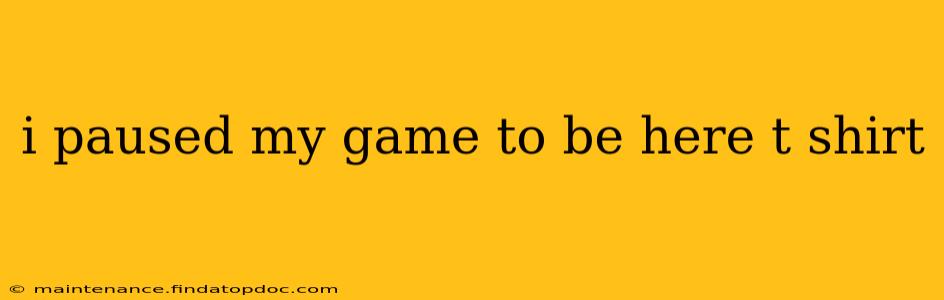 i paused my game to be here t shirt