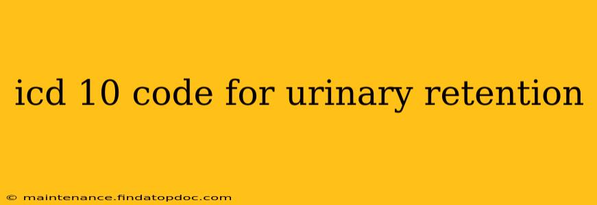 icd 10 code for urinary retention