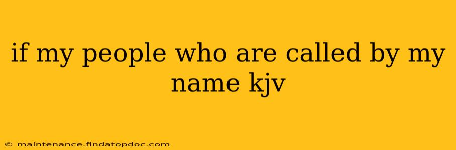 if my people who are called by my name kjv