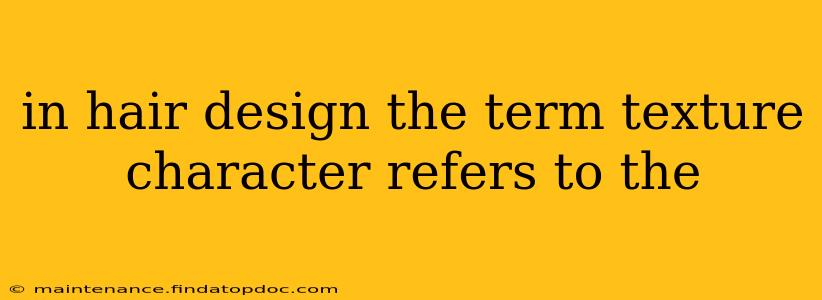 in hair design the term texture character refers to the