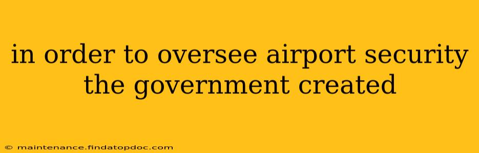 in order to oversee airport security the government created