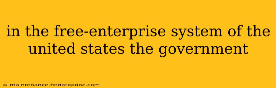 in the free-enterprise system of the united states the government