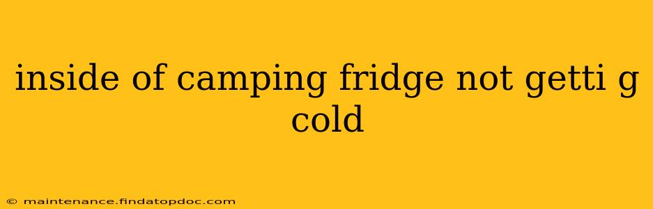 inside of camping fridge not getti g cold