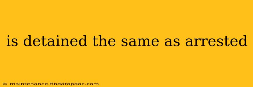 is detained the same as arrested