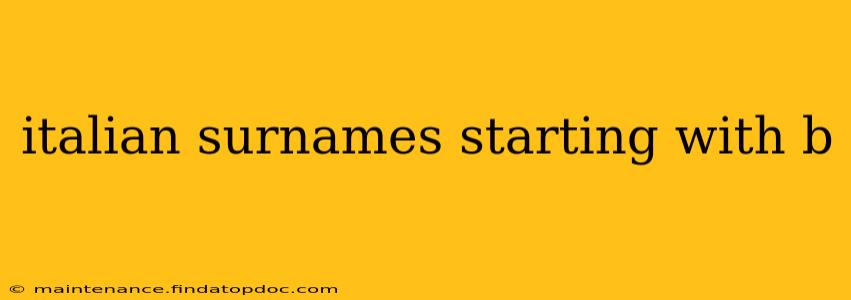 italian surnames starting with b
